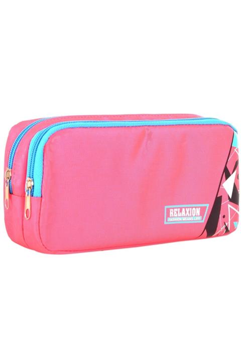 Relaxion Çift Bölmeli Pembe Baskılı Su Geçirmez Kalemlik 115