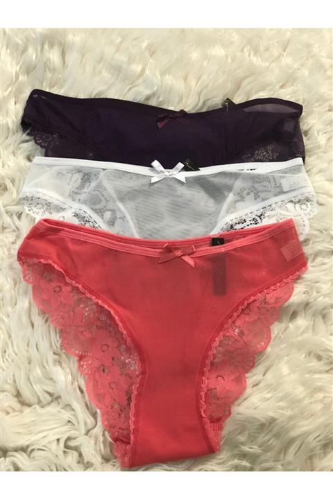 DON AMOR Kadın Dantelli 3'lü Slip