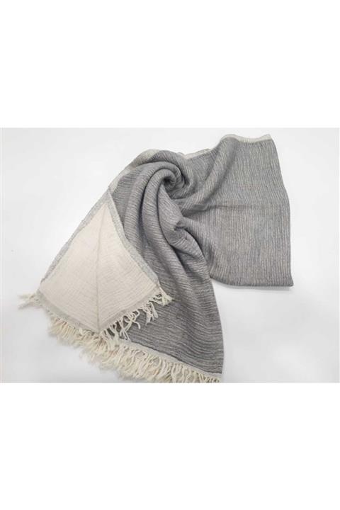 Peshtemal And Peshkir by HAKAN Tekstil Müslin Peştemal Koyu Gri