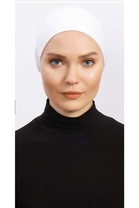 Ecardin Kadın Kaymaz Silikonlu Bone Beyaz