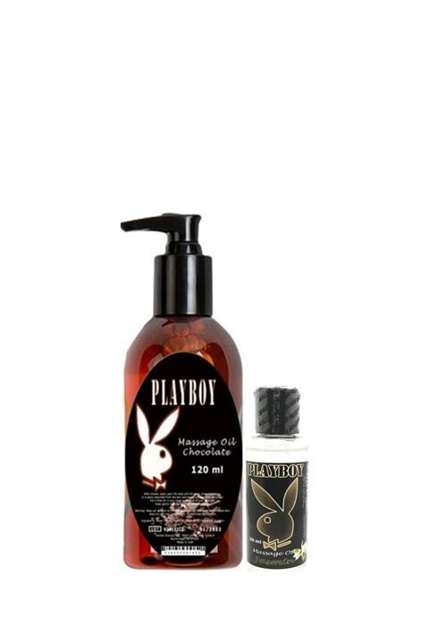 Playboy Aromaterapi Çikolata Massage Oil 120 Ml + Jasmin Aromalı Massage Vücut Masaj Yağı 50 Ml