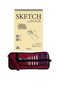 satrik Dereceli Kalem Seti Eskiz Defteri Hediyeli Sketch Artbook