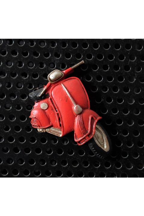By Zincir Dekoratif Buzdolabı Magneti - Nostaljik Motorsiklet