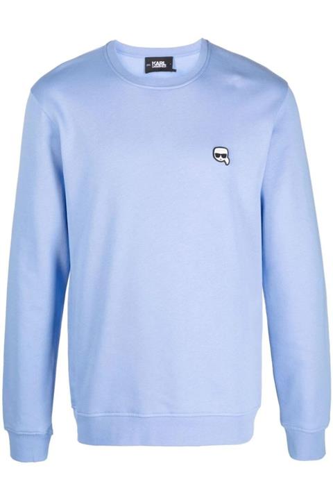 Karl Lagerfeld Ikonik Rubber Chest Baskı Turkuaz Sweatshirt