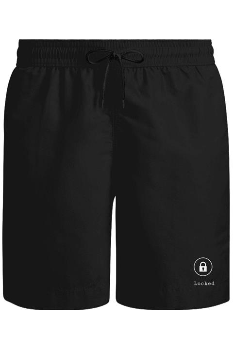 HobyUsa Siyah Kalp Kilitli Şort