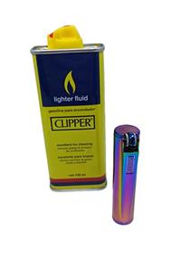 Clipper Full Metal Gökkuşağı Benzinli Çakmak - 133 ml Benzin