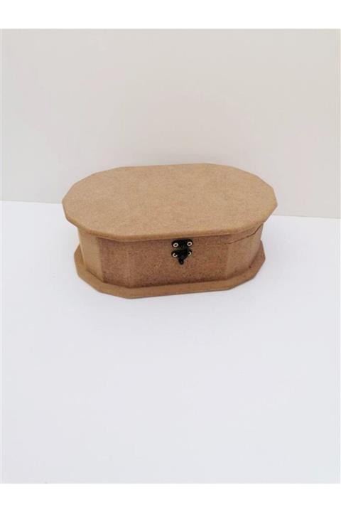 Baykon Ahşap Oval Kilitli Kutu Küçük 23x15x8 cm