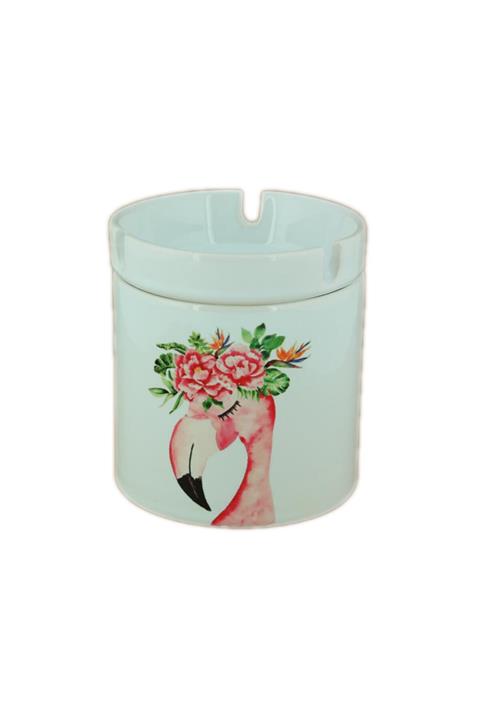 Katarsis Home Seramik Flamingo Baskılı Küllük