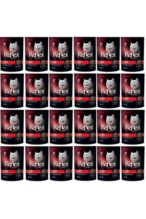 Reflex Plus Kuzu Etli Pounch Kedi Konservesi 100 gr 24 lü Set