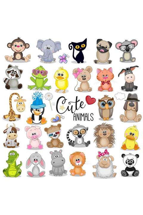 Kt Grup Sevimli Hayvanlar Seti-3 Çcouk Odası Duvar Çıkartmaları