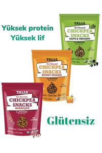 Talia Snacks Sağlıklı Atıştırmalık, Vegan, Glutensiz (156GR 3'LÜ PAKET) Barbekülü, Zeytin Kekikli, Ballı Susamlı