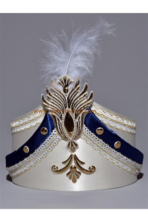 OTOTEDARİK Sünnet Şapkası Krem Lacivert