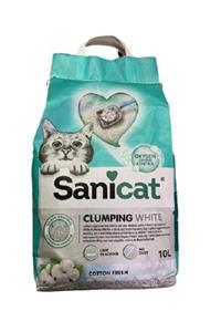 Sanicat Clumping White Cotton Fresh Oksijen Kontrol Emici Kedi Kumu 10 Lt