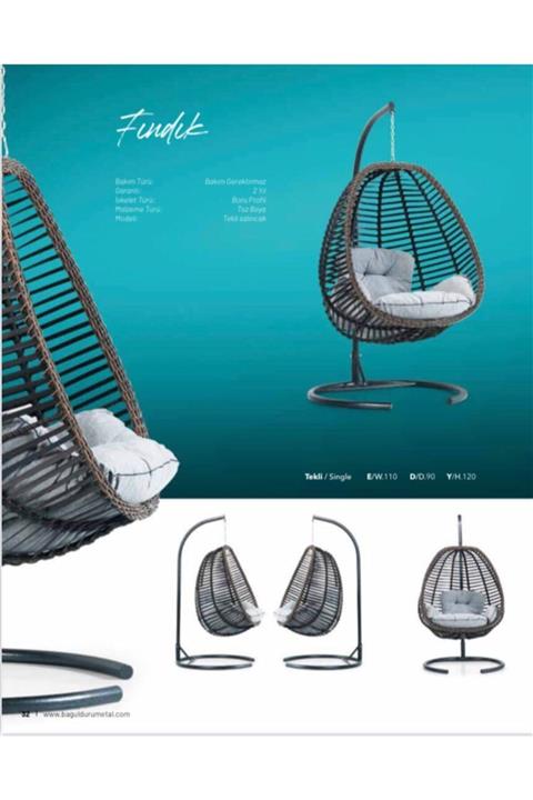 BADU Gri Bahçe Balkon Salıncağı