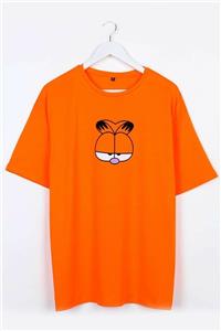 blackbonds Garfield Baskılı Turuncu Oversize Unisex Tshirt