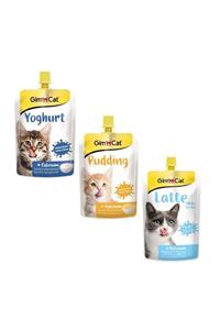 Gimcat Puding-yogurt-latte Cat Milk Kalsiyumlu Sıvı Kedi Sütü Karışık Paket (3 Adet)