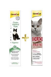 Gimcat Gastro Intestinal Paste Sindirim Destekleyici 50gr + Duo Paste Tavuklu Malt Kedi Macunu 50gr