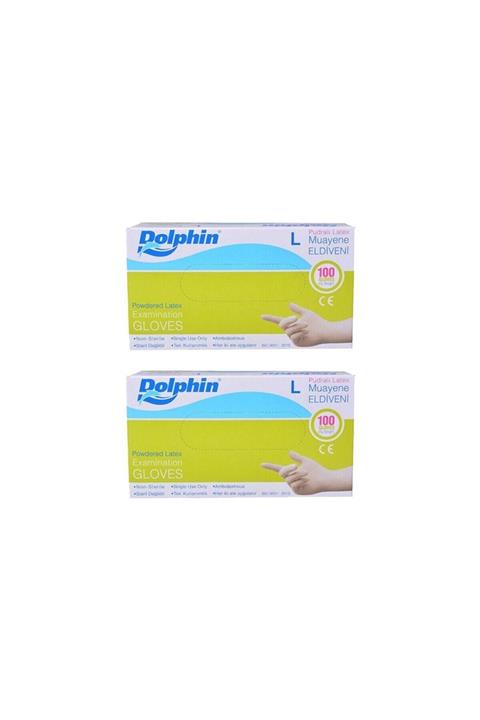 Dolphin Pudralı Eldiven L 100'lü 2'li