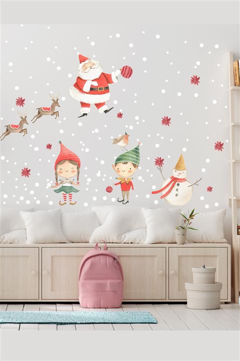 Sim Tasarım Yılbaşı Rüyası Duvar Sticker Seti - Sim251