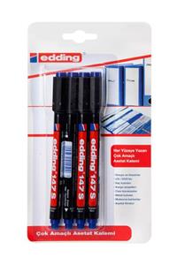 Edding 147 S Mavi 4'lü Asetat Kalemi Ed147b403