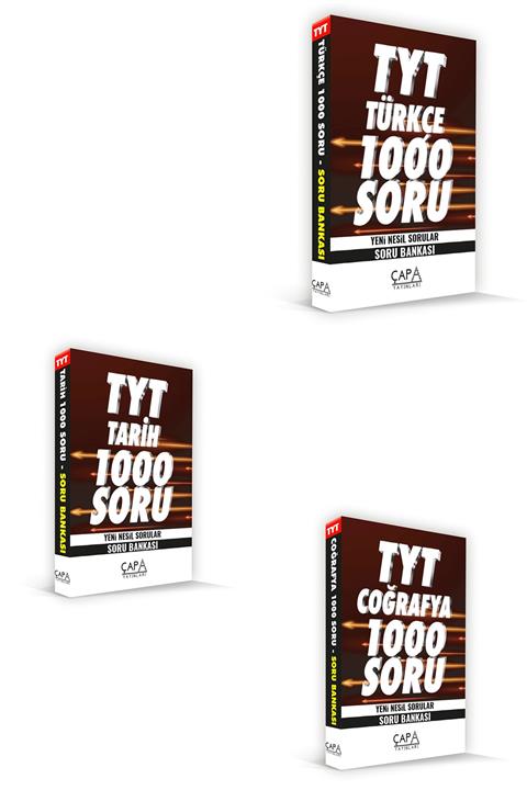 ÇAPA YAYINLARI Tyt Türkçe - Tarih - Coğrafya Soru Seti 3 Kitap