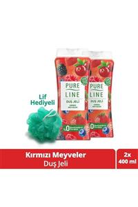 Pure Line Kırmızı Meyveler Duş Jeli 400 ml X 2 + Lif