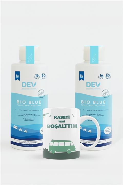 DEV Bio Özel Paket 2 Adet Blue Karavan Tekne Tuvalet Kimyasalı Ve Kahve Mug