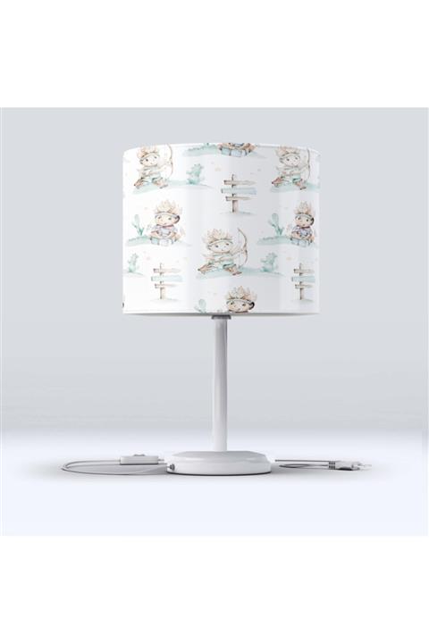 Osso Halı Osso Kızılderili Okçu Çocuklar Bohem Desenli Çocuk Odası Abajur