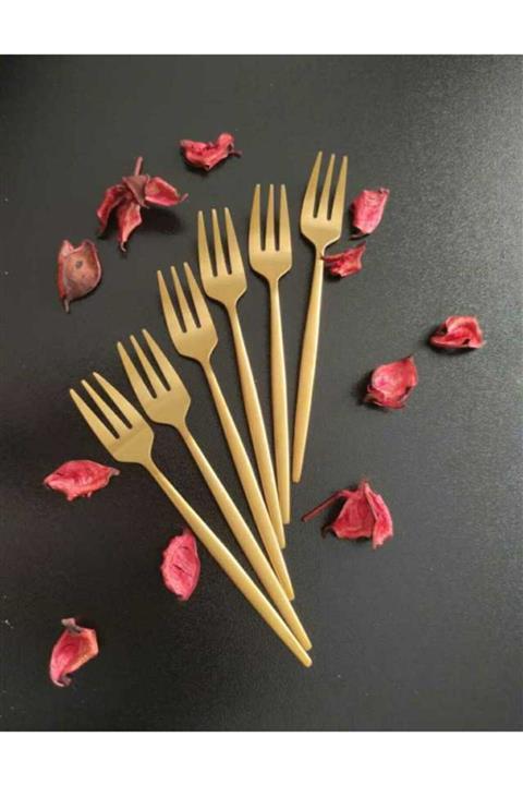 elifsahra Gold Çatal 6'lı Takım