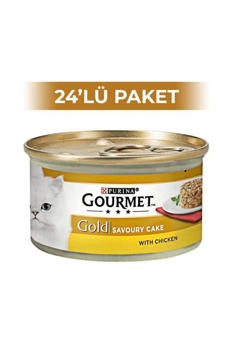 Gourmet Gold Savoury Cake Tavuklu Yetişkin Kedi Konservesi 85 Gr 24 Adet