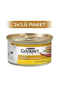 Gourmet Gold Savoury Cake Tavuklu Yetişkin Kedi Konservesi 85 Gr 24 Adet