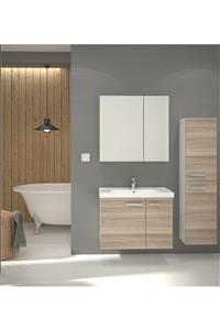 DENKO Terra 80 Cm Mdf Banyo Dolabı Takımı