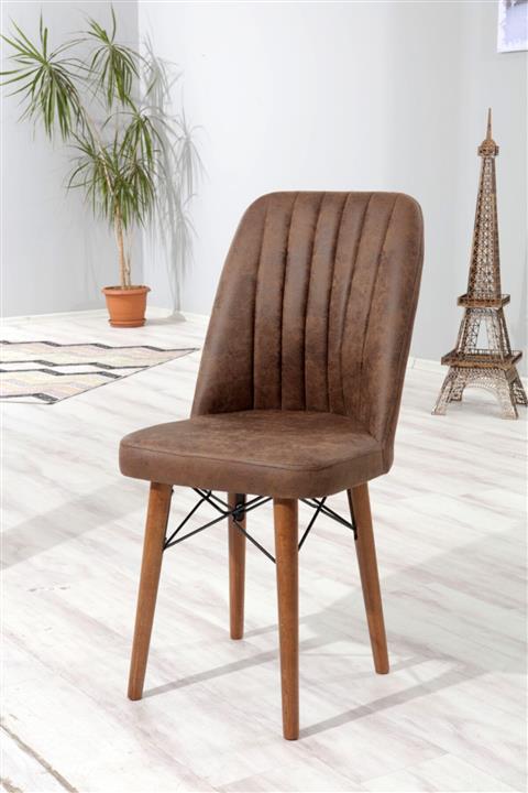 bensimo Lenahome 6'lı Ahşap Ayaklı Sandalye Takımı Kahverengi