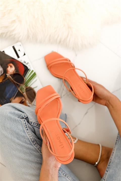 Limoya Hadleigh Kavun-içi Rengi Bantlı Kısa Ince Topuklu Sandalet