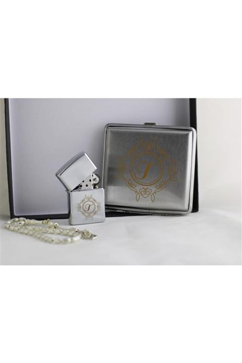 Hobi Tuning Sigara Tabakası, Çakmak Ve Tesbih Seti Harf Desenli T