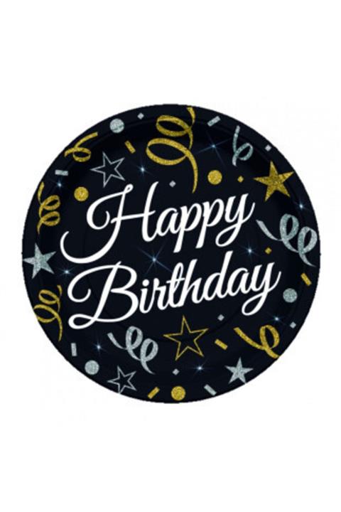 NEWOTO Tabak Sparklıng Confettı Bırthday 23cm Pk:8