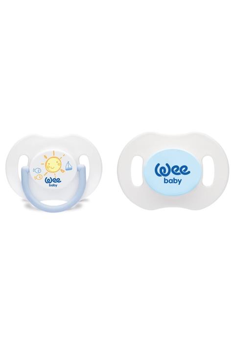 Wee Baby Mavi 2'li Gece Gündüz Emzik No:2 6-18 Ay +Saklama Kabı