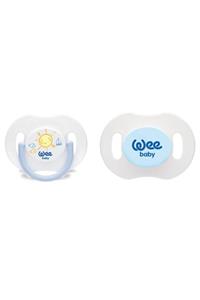 Wee Baby Mavi 2'li Gece Gündüz Emzik No:2 6-18 Ay +Saklama Kabı