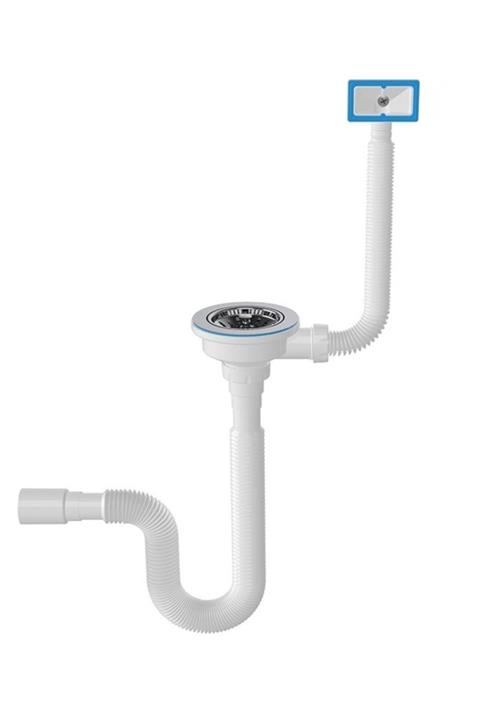 yapıtaşı Çöpmak Damlalıktan Yandan Taşmalı Körüklü Evye Lavabo Gider Sifonu