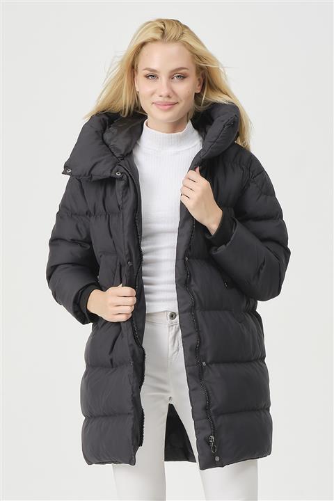 PIQUE Kadın Mont Geniş Yakalı Ribana Detaylı Oversize Kadın Mont Melody Kadın Mont