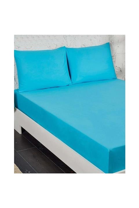 Romans Lastikli Penye Çarşaf 200x200 Cm Turkuaz