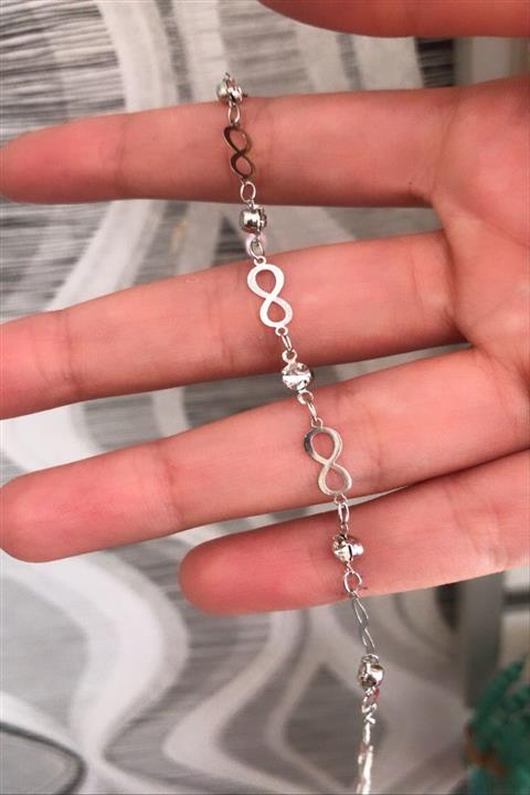 DLK TAKI Gümüş Kaplama Sonsuzluk Taşlı Halhal