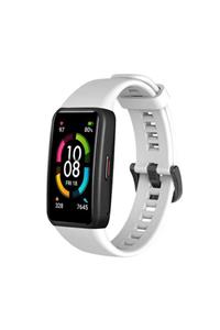 Tagomoon Huawei Honor Band 6 Ile Uyumlu Tokalı Beyaz Silikon Kordon Kayış