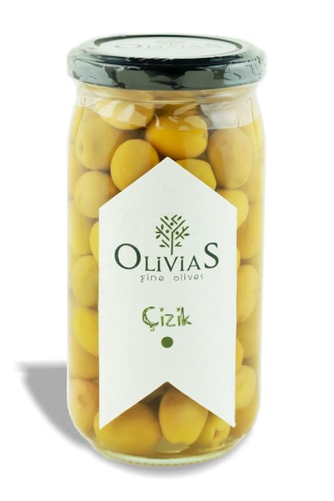 Olivias Fine Olives Domat Çizik Yeşil Zeytin 370 Cc