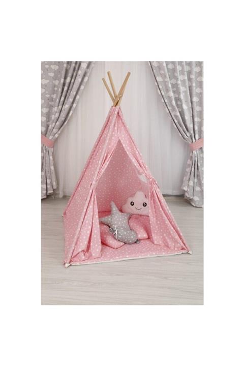 archiyol Unisex Pembe Yıldızlı Çocuk Oyun Çadırı