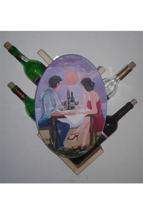 EWOLLİSS Otantik Doğal Ahşap El Yapımı Dekoratif Şarap Rafı Hediyelik