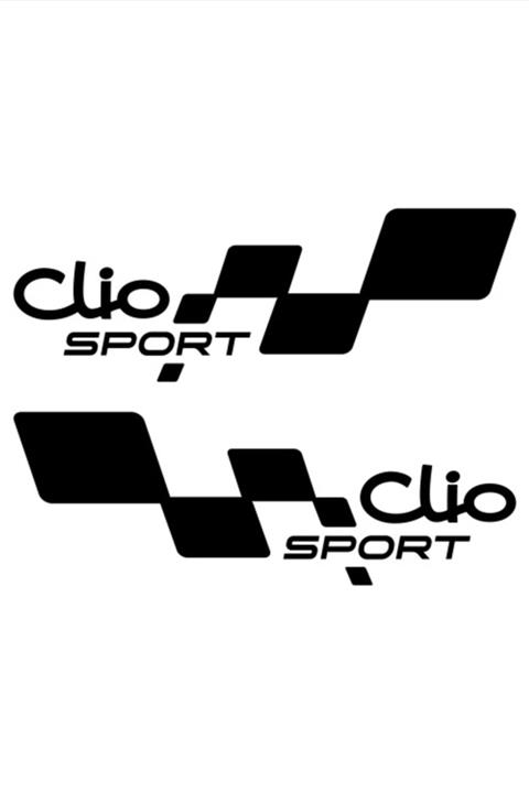 Quart Aksesuar Renault Clio Sport Sticker, 2 Adet Oto Sticker Siyah 20 Cm
