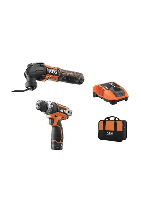 AEG Jp12f2 Lı-202b (bs12c2+bmt12c) Akülü Vidalama Raspa Seti 12 V 2,0 Ah