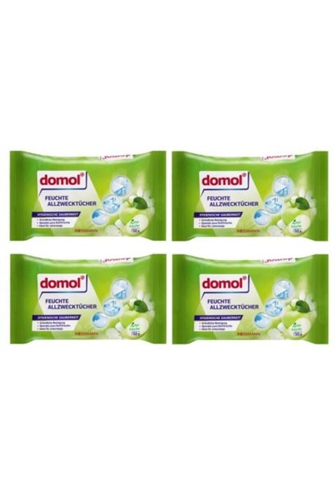 DOMOL Hijyen Mendili Çok Amaçlı Bez Elmalı 50 Li X 4 Paket