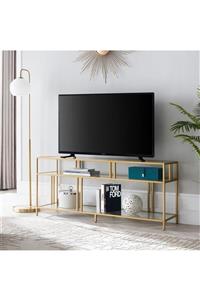 zey designer Metal Gold Tv Ünitesi